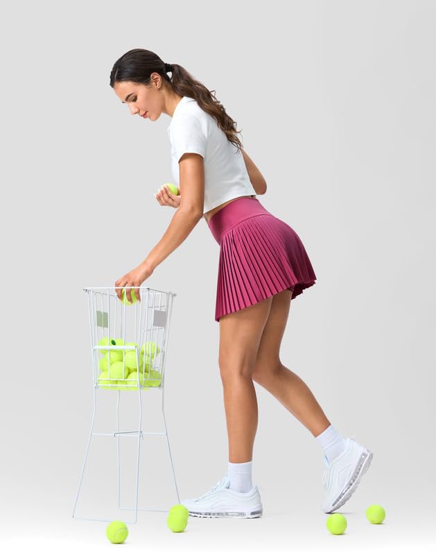 High Waisted Pleated Tennis Skirt with Pockets Shorts