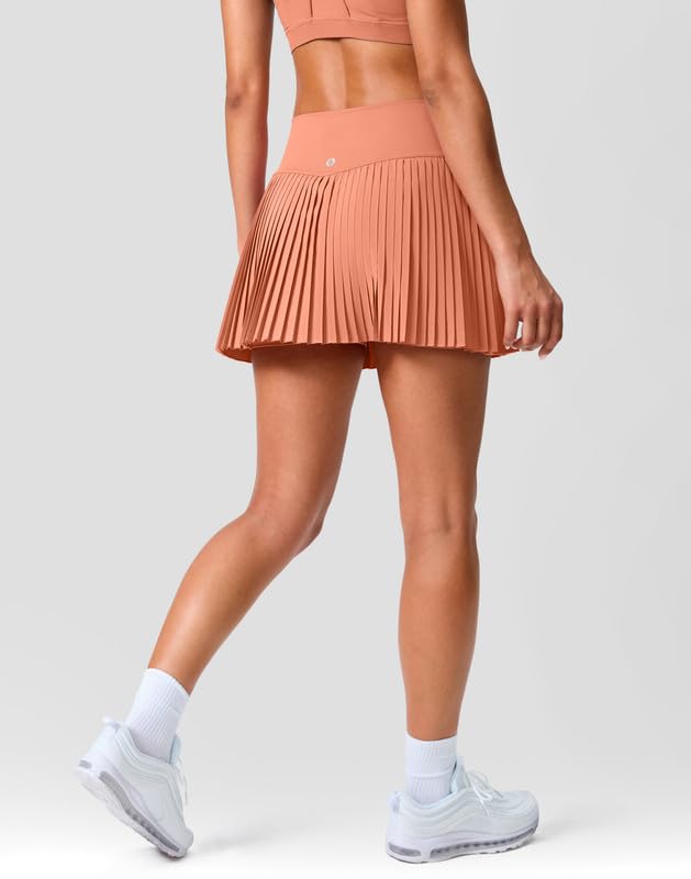 High Waisted Pleated Tennis Skirt with Pockets Shorts