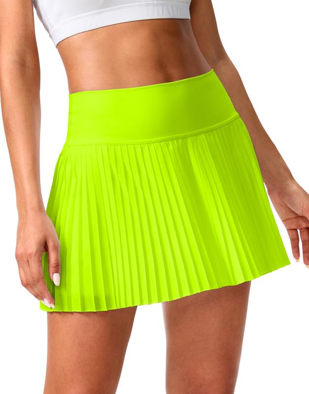 High Waisted Pleated Tennis Skirt with Pockets Shorts