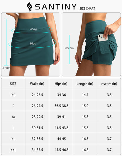 High Waisted Golf Skirts Skorts with Short Pockets